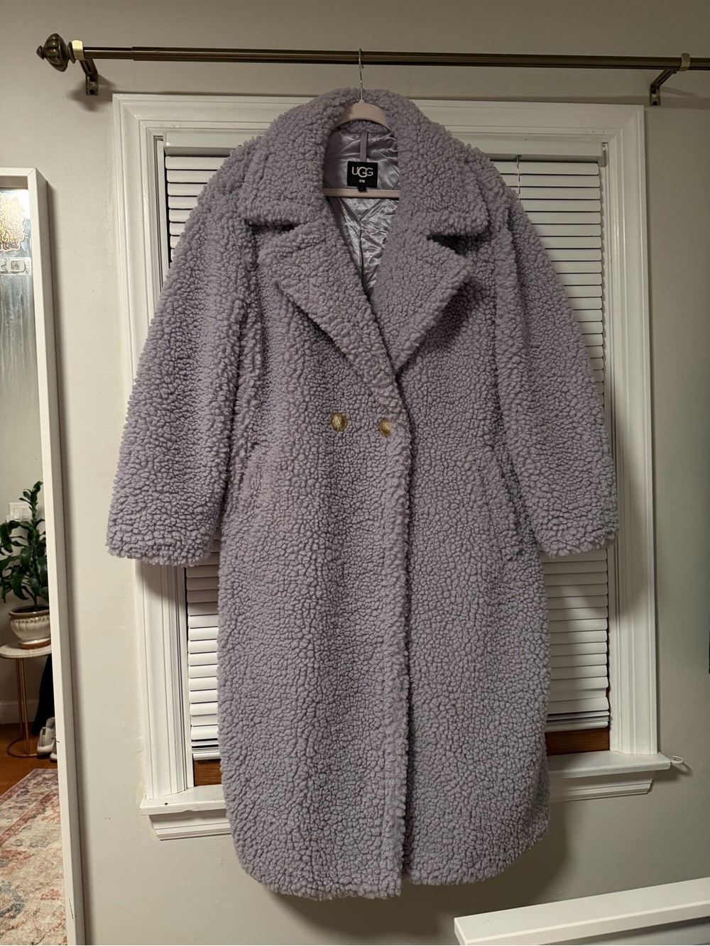 UGG Women's Lavender Sherpa Teddy Coat